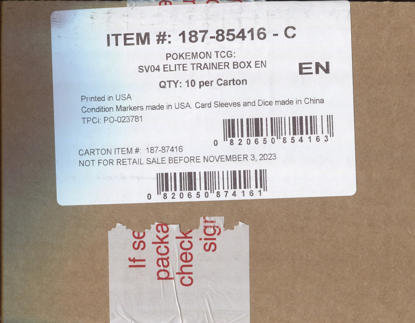 Pokemon Scarlet & Violet Paradox Rift ETB, 10 Elite Trainer Box Case