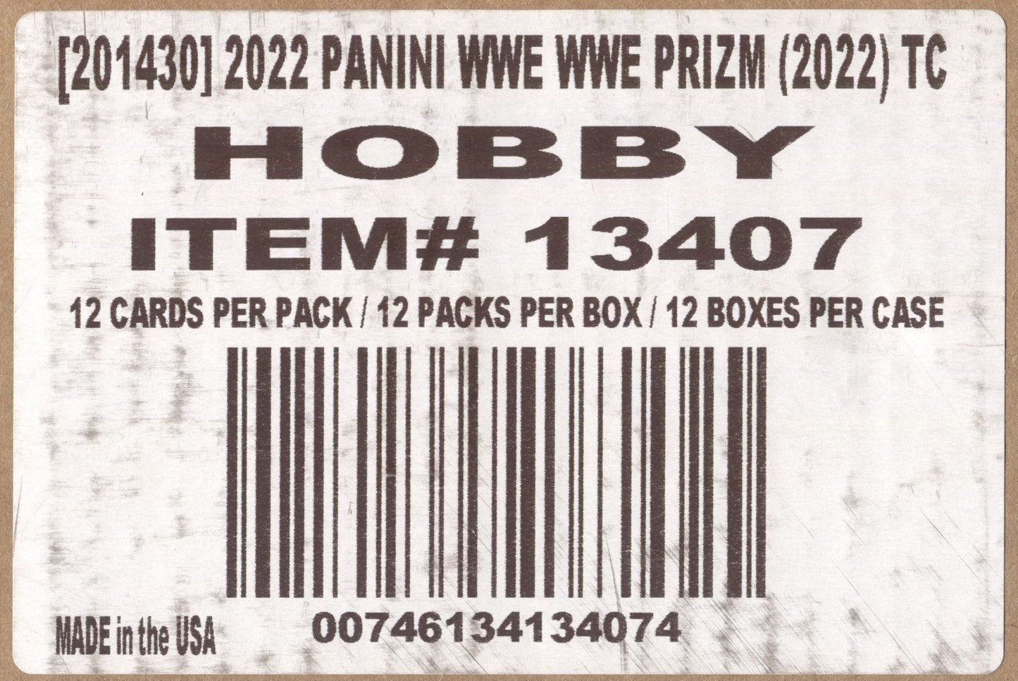 2022 Panini Prizm WWE Hobby, 12 Box Case