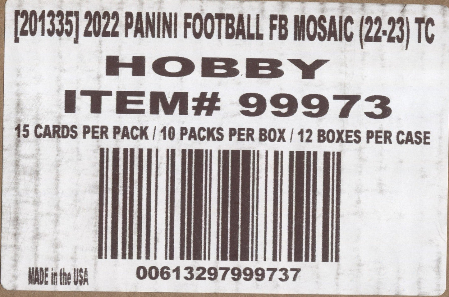 *LAST CASE* 2022 Panini Mosaic Football Hobby, 12 Box Case