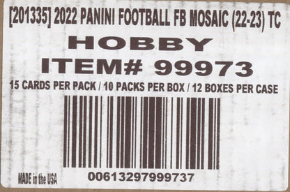 *LAST CASE* 2022 Panini Mosaic Football Hobby, 12 Box Case