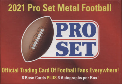 2021 Leaf Pro Set Metal Football Hobby, 10 Box Case