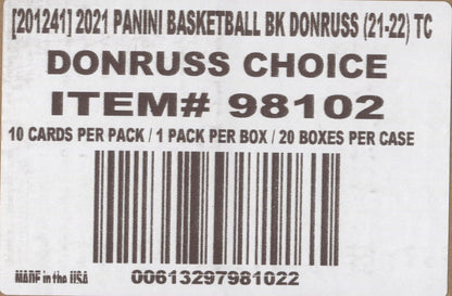 *LAST CASE* 2021-22 Panini Donruss Choice Basketball, 20 Box Case