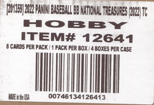 *LAST CASE* 2022 Panini National Treasures Baseball, 4 Box Case