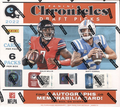 *LAST CASE* 2022 Panini Chronicles Draft Picks Football Hobby, 16 Box Case