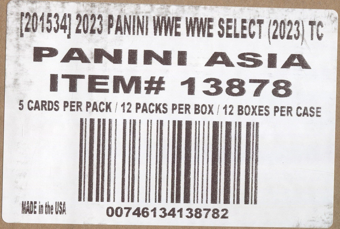 2023 Panini Select WWE Asia TMALL, 12 Box Case
