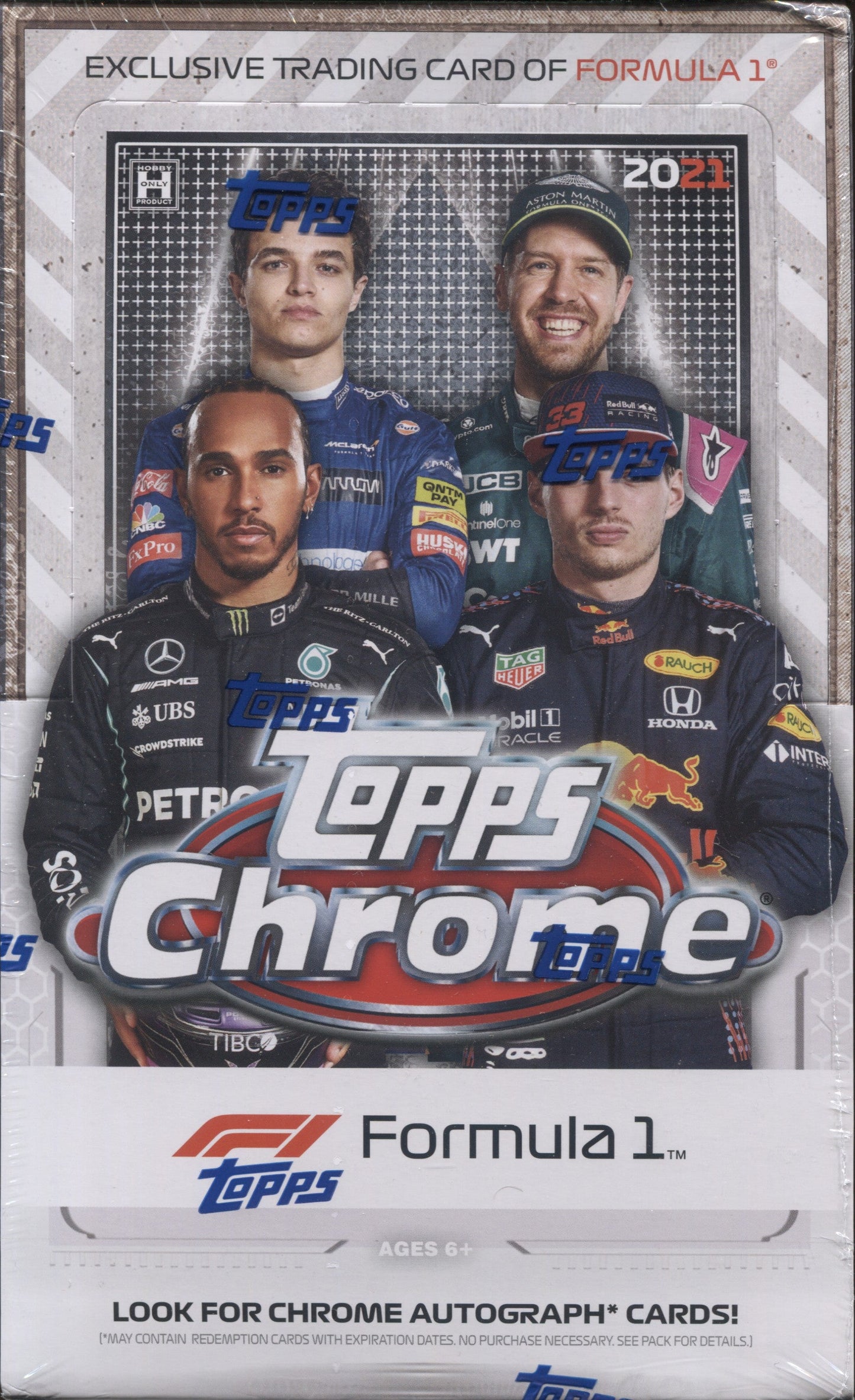 2021 Topps Chrome Formula 1 F1 Racing Hobby, Box