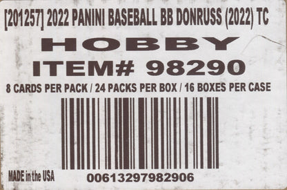 *LAST CASE* 2022 Panini Donruss Baseball Hobby, 16 Box Case