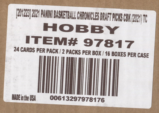 2021-22 Panini Chronicles Draft Picks Hobby Basketball, 16 Box Case