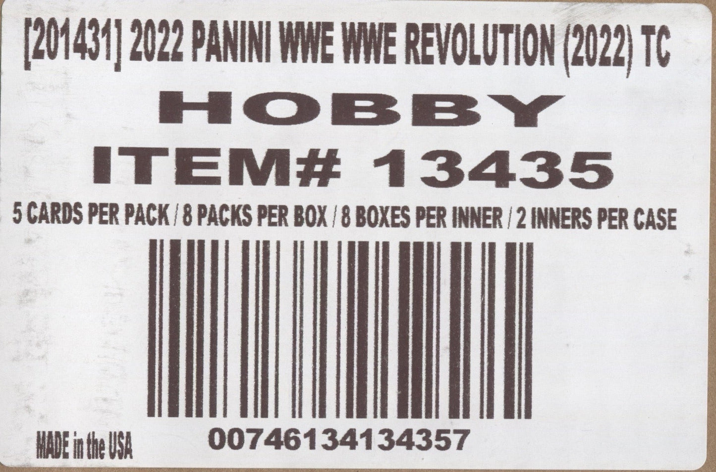 2022 Panini Revolution WWE Hobby, 16 Box Master Case
