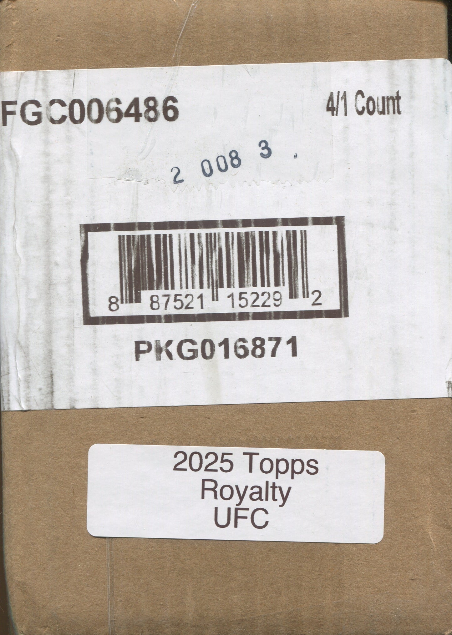 *LAST CASE* 2025 Topps UFC Royalty Hobby, 4 Box Case