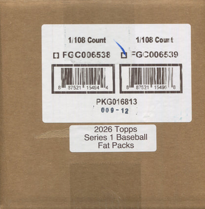2026 Topps Series 1 Baseball, 108 Fat Pack Case